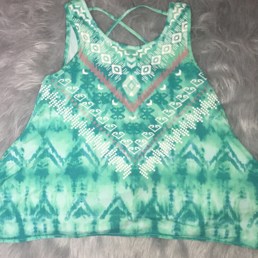 Turquoise blue tank top